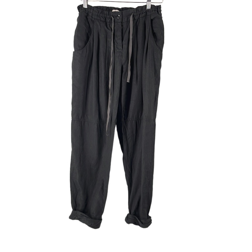 ARITZIA Wilfred Marais Rolled Cuff Pants linen blend black business casual sz 0 - Picture 2 of 10